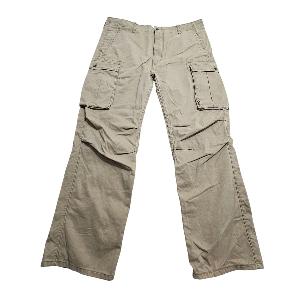 Levi's Cargo Pants 38x32 Khaki Tan Straight Leg Utility Workwear Trousers